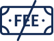 Fee free checking dollar icon