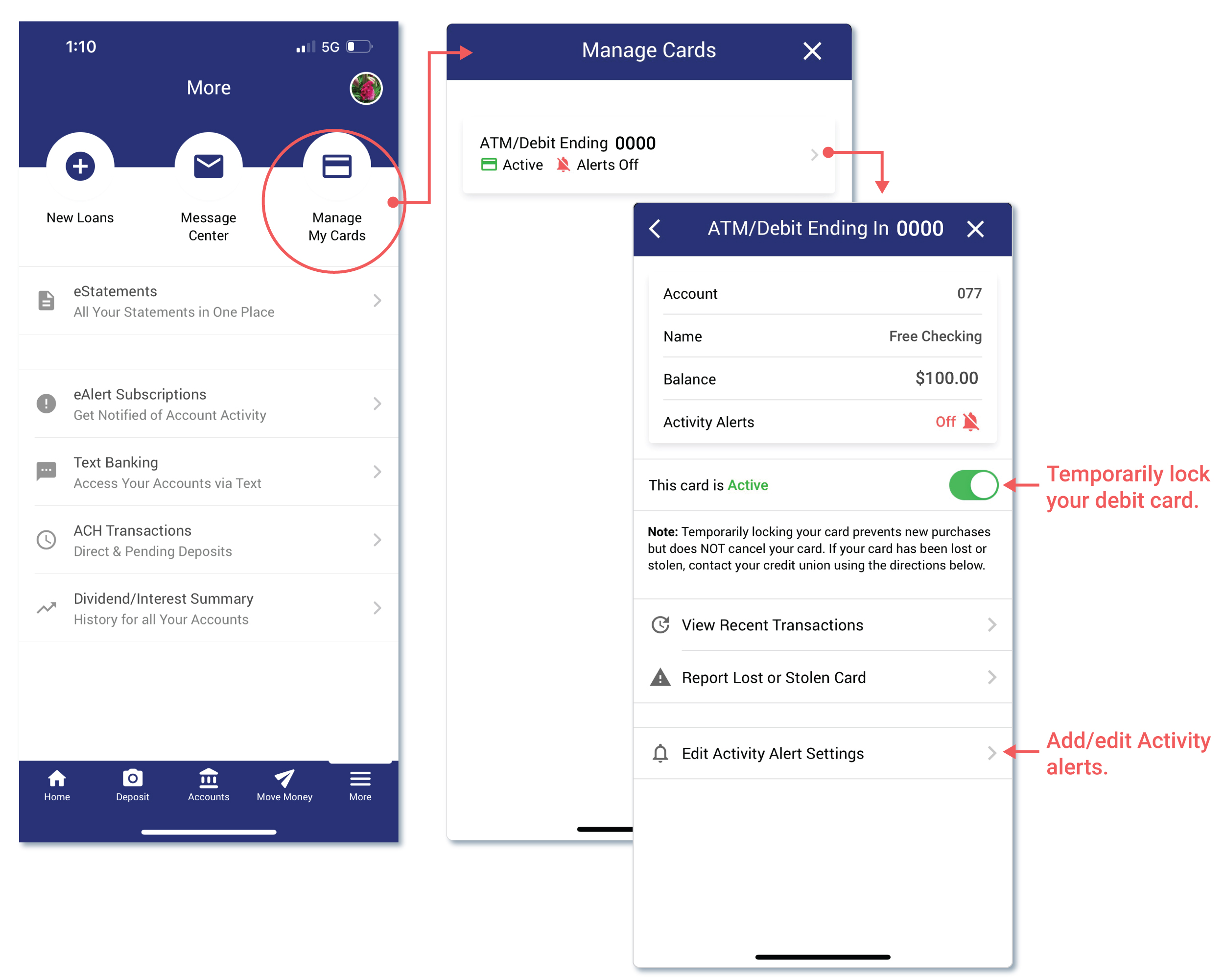 debit card management